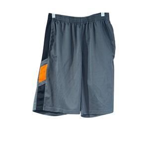 RBX Athletic Basketball Shorts Pockets Gray Orange Kids XL 18-20 10” Inseam